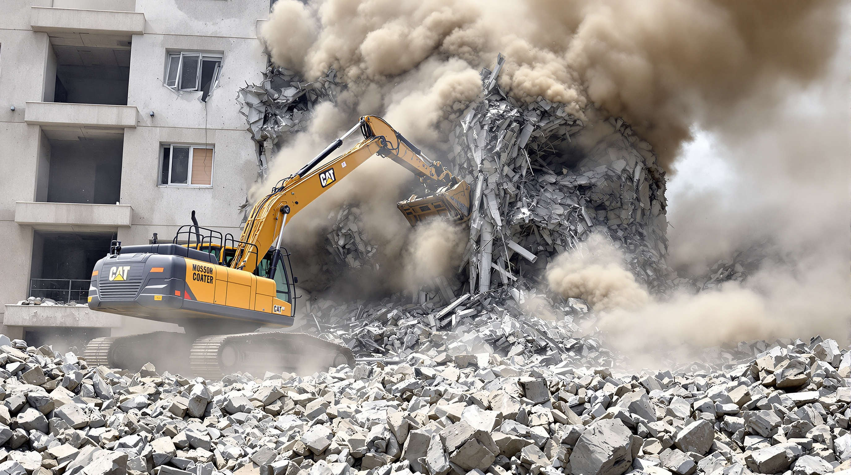 Chantier de démolition mécanisée MODOP